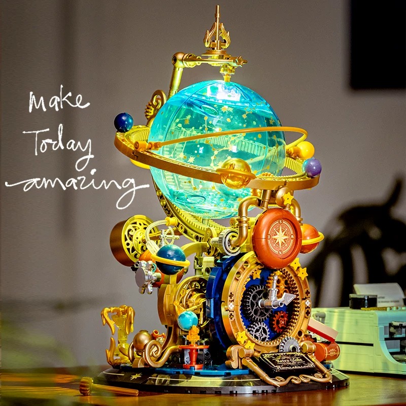 Retro Rotating Earth Model Bui - Solar System Orrery ulasan dan harga