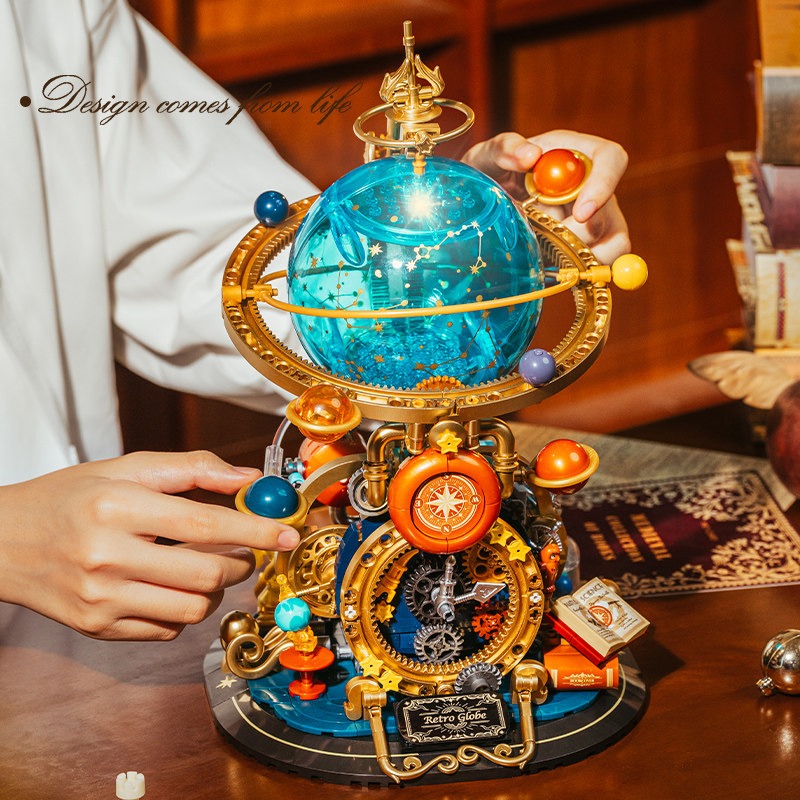 Retro Rotating Earth Model Bui - Solar System Orrery ulasan dan harga