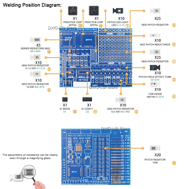 SMD/SMT Components Soldering P - Science Project Kit ulasan dan harga